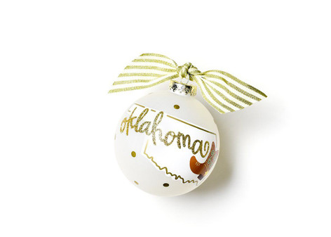 Happy Everything Oklahoma Motif 100mm Glass Ornament