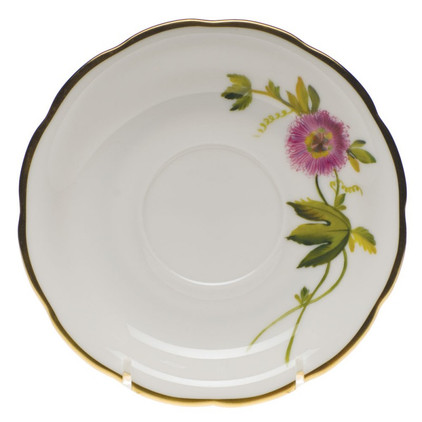 Herend American Wildflower Tea Saucer 6 inch D - Passion Flower