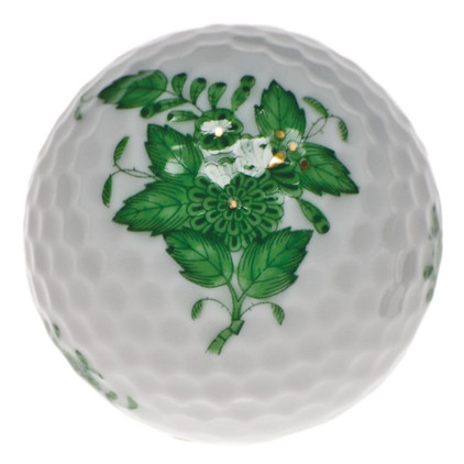 Herend Chinese Bouquet Green Golf Ball 1.75 inch D