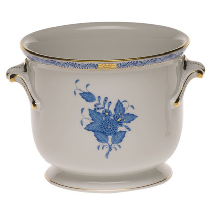 Herend Chinese Bouquet Blue Small Cachepot 5.75 inch H X 6.5 inch D