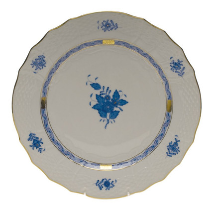 Herend Chinese Bouquet Blue Service Plate 11 inch D