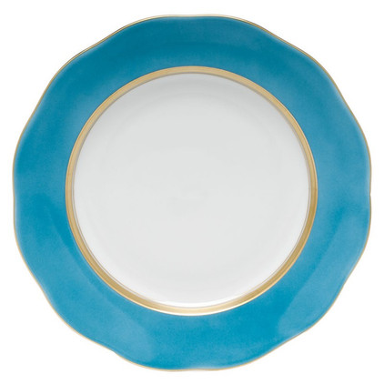 Herend Silk Ribbon Turquoise Dessert Plate 8.25 inch D