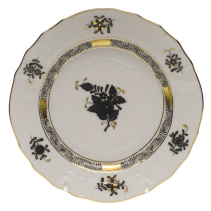 Herend Chinese Bouquet Black Bread & Butter Plate 6 inch D