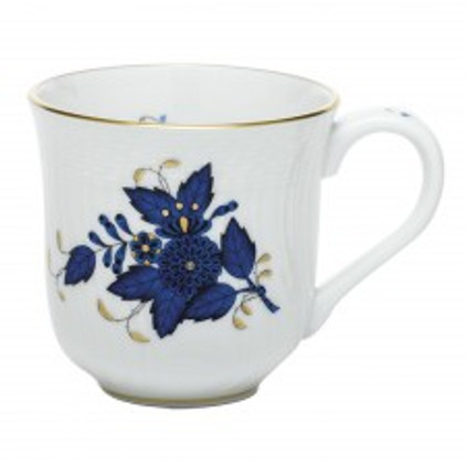 Herend Porcelain Chinese Bouquet Black Sapphire Mug (10 Oz) 3.5H - Black Sapphire