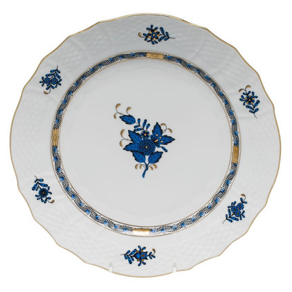 Herend Chinese Bouquet Black Sapphire Service Plate 11 inch D