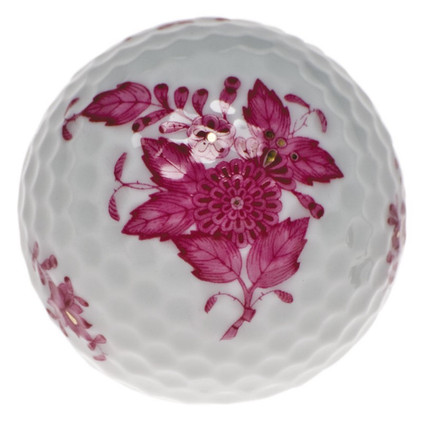 Herend Chinese Bouquet Raspberry Golf Ball 1.75 inch D