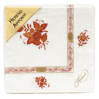 Herend Chinese Bouquet Rust Paper Napkins Pack Of 20 Rust