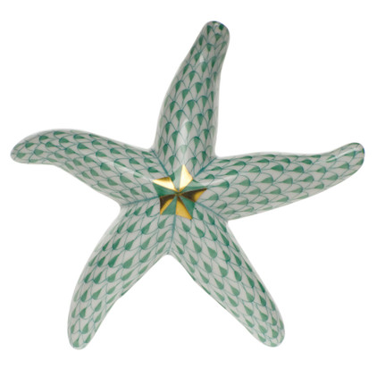 Herend Green Fishnet Figurine - Starfish 4 inch L