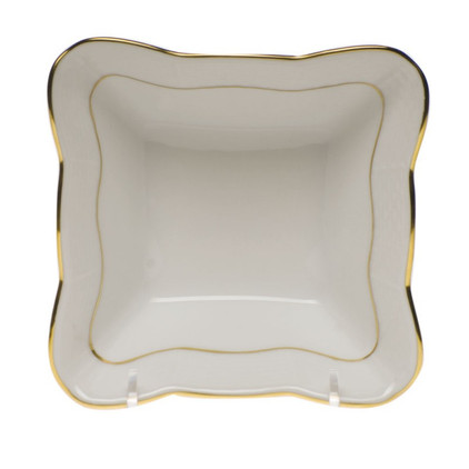 Herend Golden Edge Small Square Dish 4.75 inch L X 2 inch H