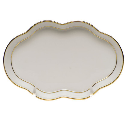 Herend Golden Edge Small Scalloped Tray 5.5 inch L