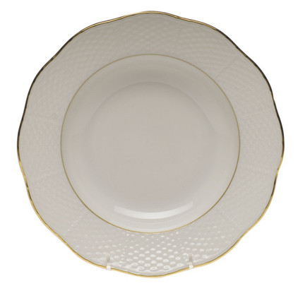 Herend Golden Edge Rim Soup Plate 8 inch D