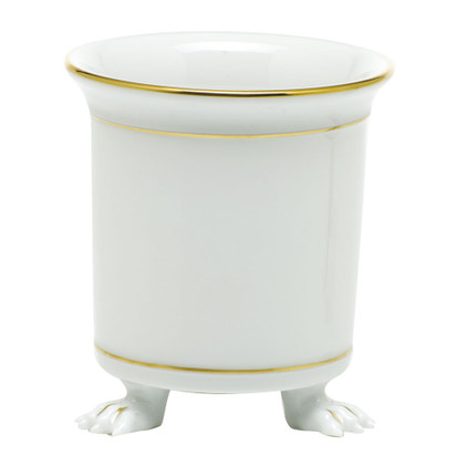 Herend Porcelain Golden Edge Mini Cachepot with Feet 3.75L X 4H
