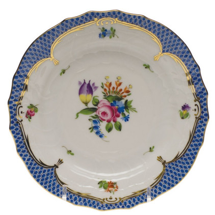 Herend Printemps With Blue Border Bread & Butter Plate - Motif 04 6