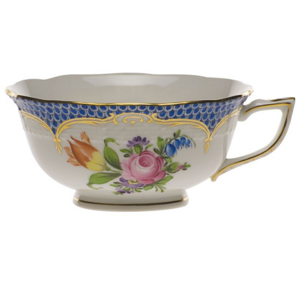 Herend Printemps With Blue Border Tea Cup - Motif 01 (8 Oz)