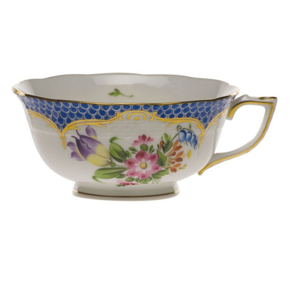 Herend Printemps With Blue Border Tea Cup - Motif 04 (8 Oz)