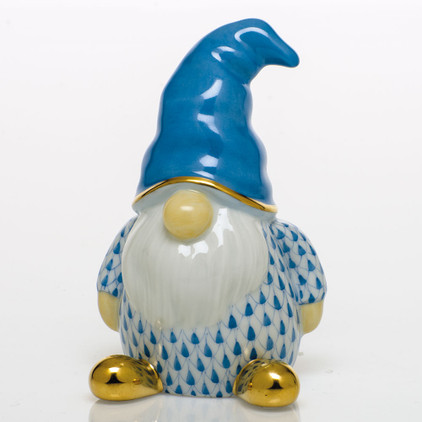 Herend Porcelain Shaded Blue Gnome 2.25L X 3.75H
