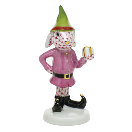Herend Porcelain Shaded Raspberry Pink Elf Bunny 2L X 3.75H