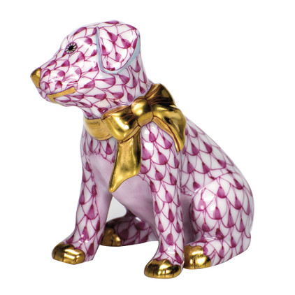 Herend Porcelain Shaded Raspberry Pink Doggie Dazzle 2.25L X 2.25H