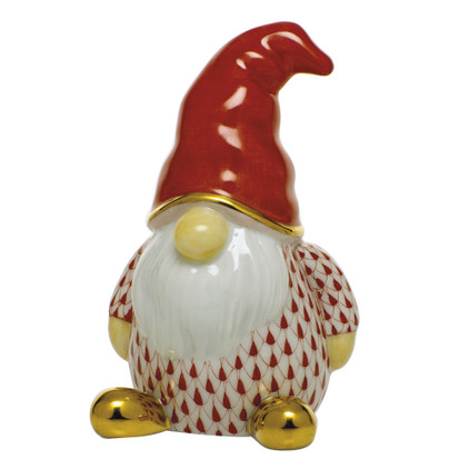 Herend Porcelain Shaded Rust Gnome 2.25L X 3.75H