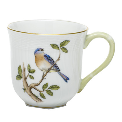Herend Porcelain Song Bird Mug - Bluebird (10 Oz) 3.5H