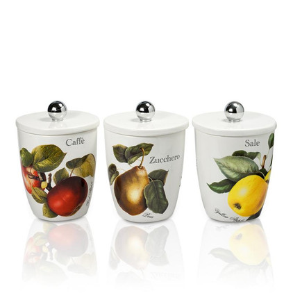 Intrada Italy Vivere Fruit Set of 3 Square Canisters