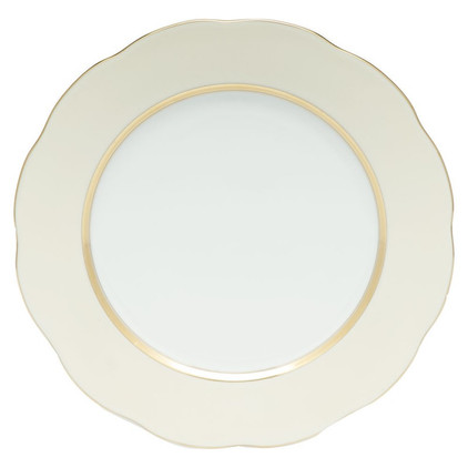 Herend Silk Ribbon Beige Band Service Plate 11 inch D - Beige