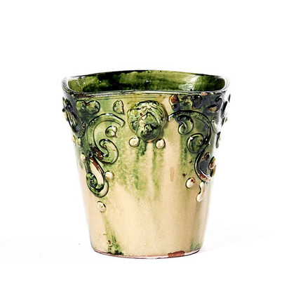 Intrada Italy Square Flower Pot Green 6.5"H x 6"W