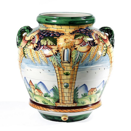 Intrada Italy Four Window Scenes Large Urn 24"H