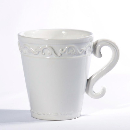 Intrada Italy Baroque White Mugs 5"H 16 oz. (Set of 4)