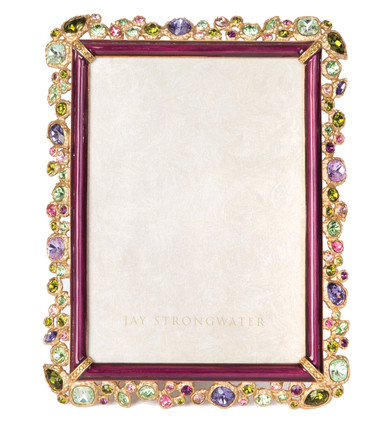 Jay Strongwater Leslie Bejeweled 5in. x 7in. Frame, Pink