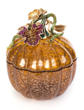Jay Strongwater Dalton Leaf & Vine Jeweled Large Glass Jar-Bouquet