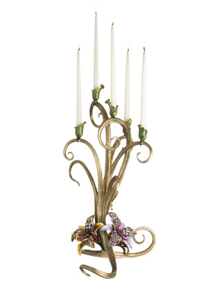 Jay Strongwater Aubree Orchid Candelabra