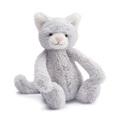 Jellycat Bashful Kitty Grey Medium Plush Animal