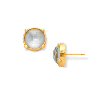 Julie Vos Bee Honey Stud Earrings - Iridescent Clear Crystal