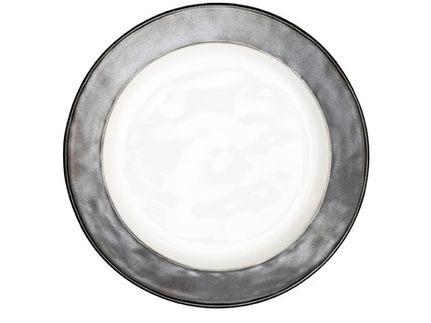 Juliska Dinnerware Emerson Round Dinner Plate - White/Pewter