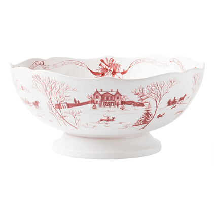 Juliska Country Estate Winter Frolic Ruby 13 inch Centerpiece Bowl