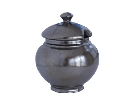 Juliska Dinnerware Pewter Stoneware Lidded Sugar Bowl