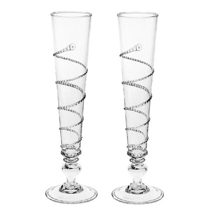 Juliska Pair of Amalia Flutes - Clear