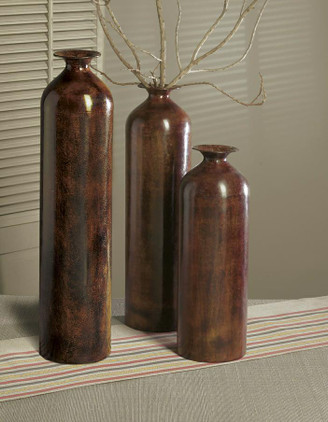 Dessau Home Large Stone Bronze Finish Bottle Vase