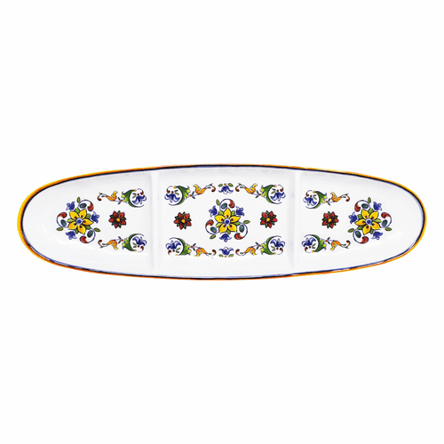 Le Cadeaux 16 inch Oval Sectioned Tray Capri