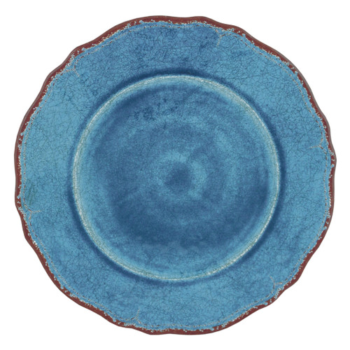 Le Cadeaux Antiqua Blue Melamine 11" Dinner Plate