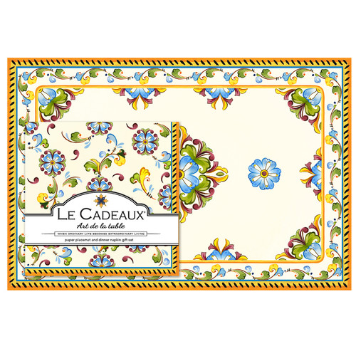 Le Cadeaux Toscana Gift Set Placemats With Dinner Napkins