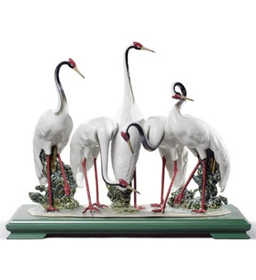 Lladro Flock of Cranes Porcelain Figurine