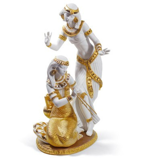 Lladro Dancers From the Nile Golden Re-Deco Porcelain Figurine