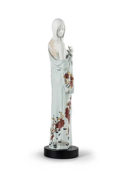 Lladro Beauty With Dragon Tattoo Sculpture