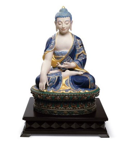 Lladro Shakyamuni Buddha Golden Porcelain Figurine