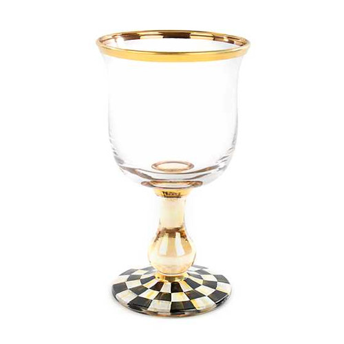 MacKenzie Childs Courtly Check Water Glass