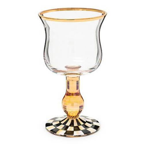 MacKenzie Childs Courtly Check Wine Glass