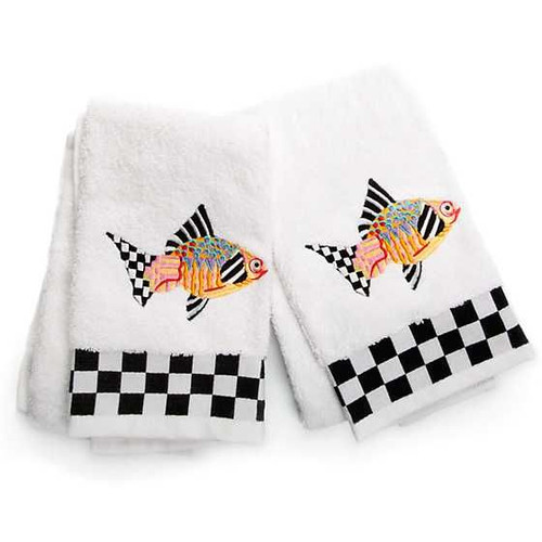 MacKenzie Childs Fantasia Fish Hand Towels - Set Of 2