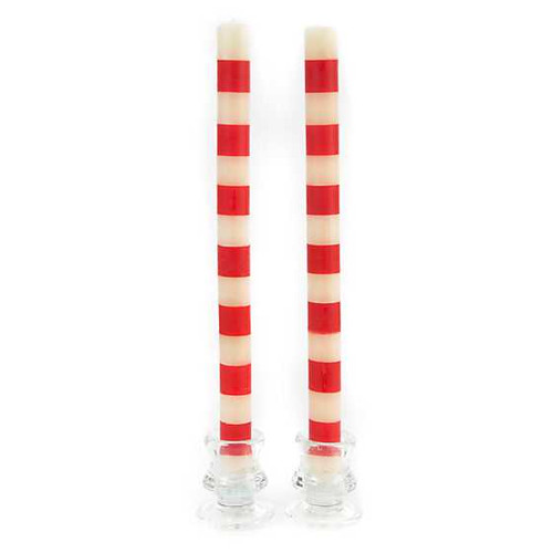 Mackenzie Childs Glow Bands Dinner Candles - Red - Set Of 2